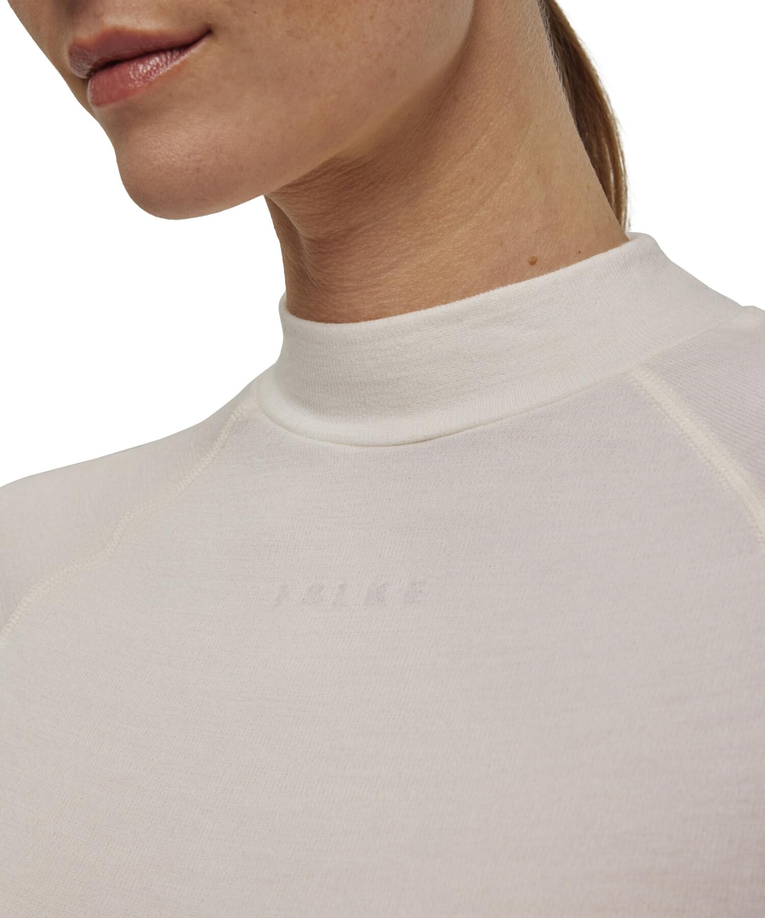 FALKE Kobiety Warstwa podstawowa (góra) Wool-Tech Round Neck W L/s Sh Wełna Materiał funkcjonalny szybkoschnące ciepłe 1 Sztuka, Biały Off-White 2040 Trend, L