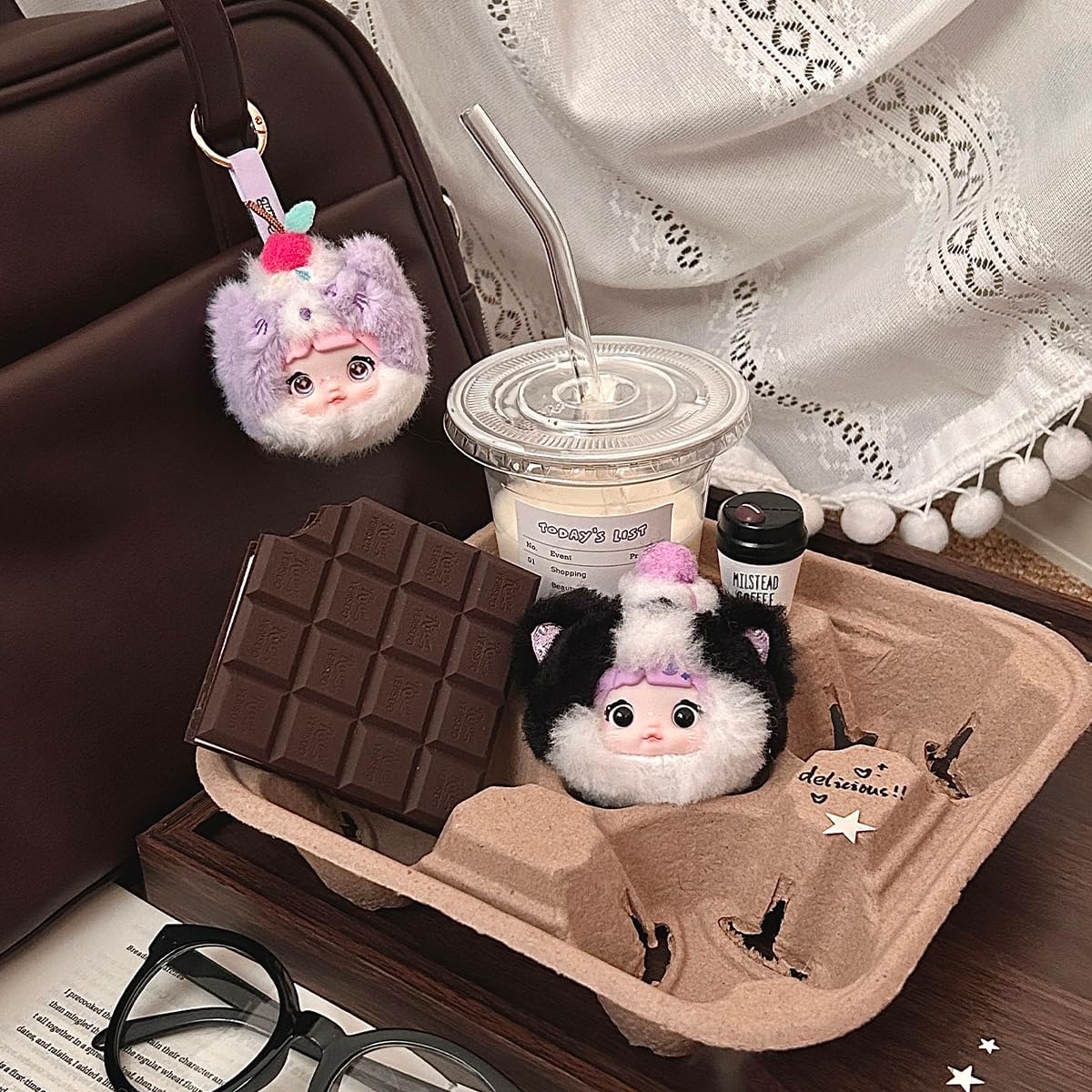 Mini Nommi Plush Mystery Box, Kawaii Nommi Sweetness 100 Series Blind Box 1PC(1 of 10 Possible Styles) Cute Figures Collectible Toys Birthday Gifts (1PC BlindBox)