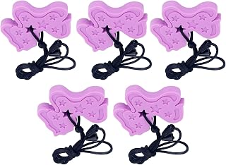 Sensory Chew Teether, Chew Teether Pendant Beaded Edges Massage Gums Relieve Swelling for Daily Use (Purple)