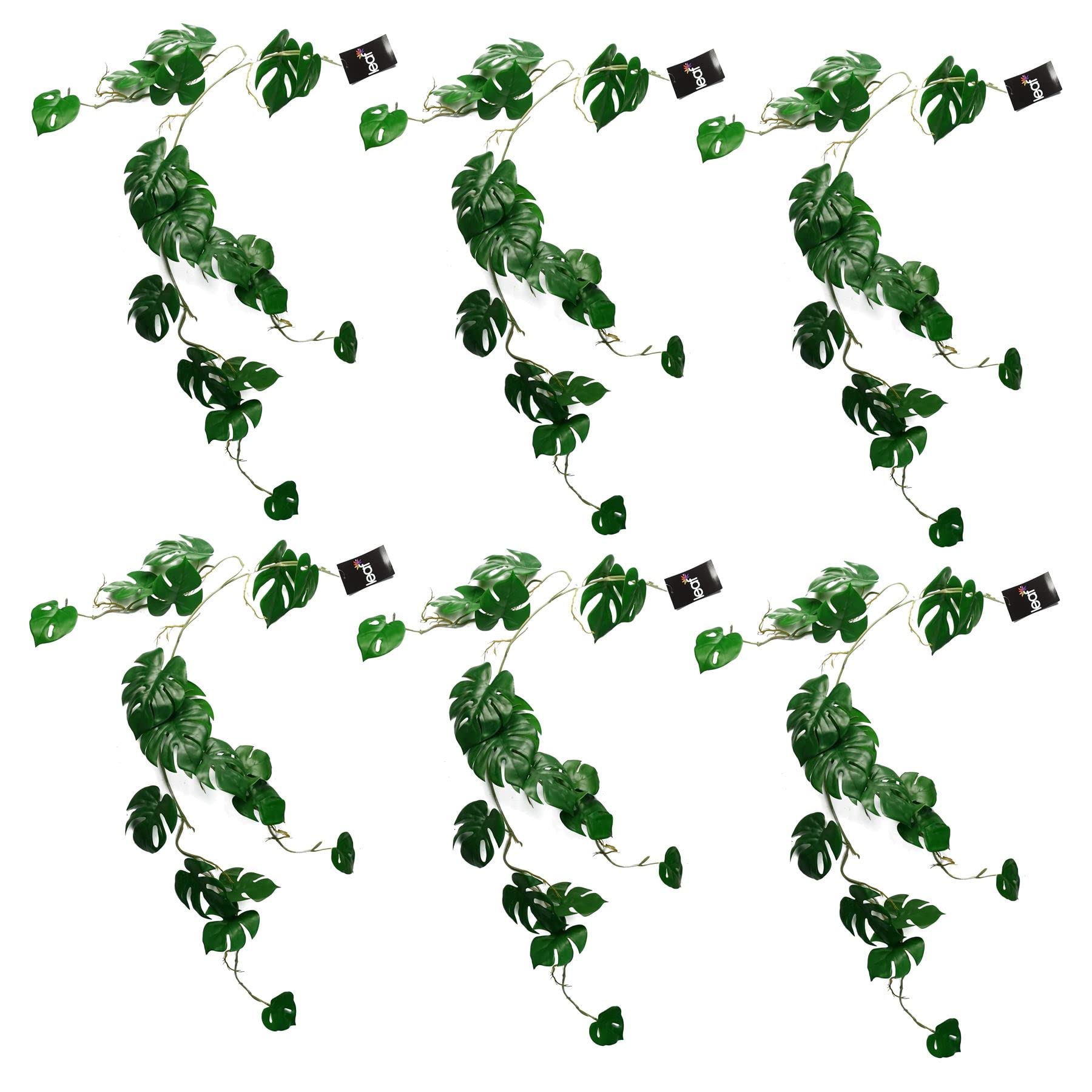 Leaf Trailing Monstera Hanging Artificial Plant 3ft 6 Pack