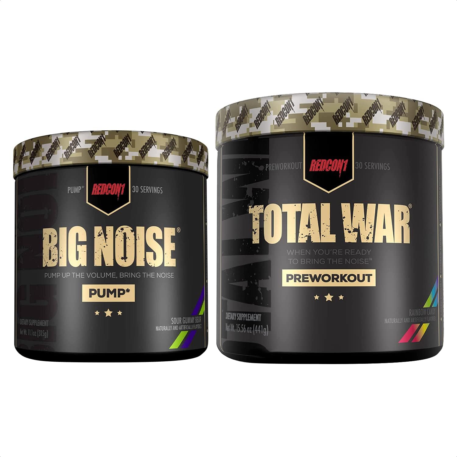REDCON1 Total War Preworkout (Rainbow Candy) & Big Noise