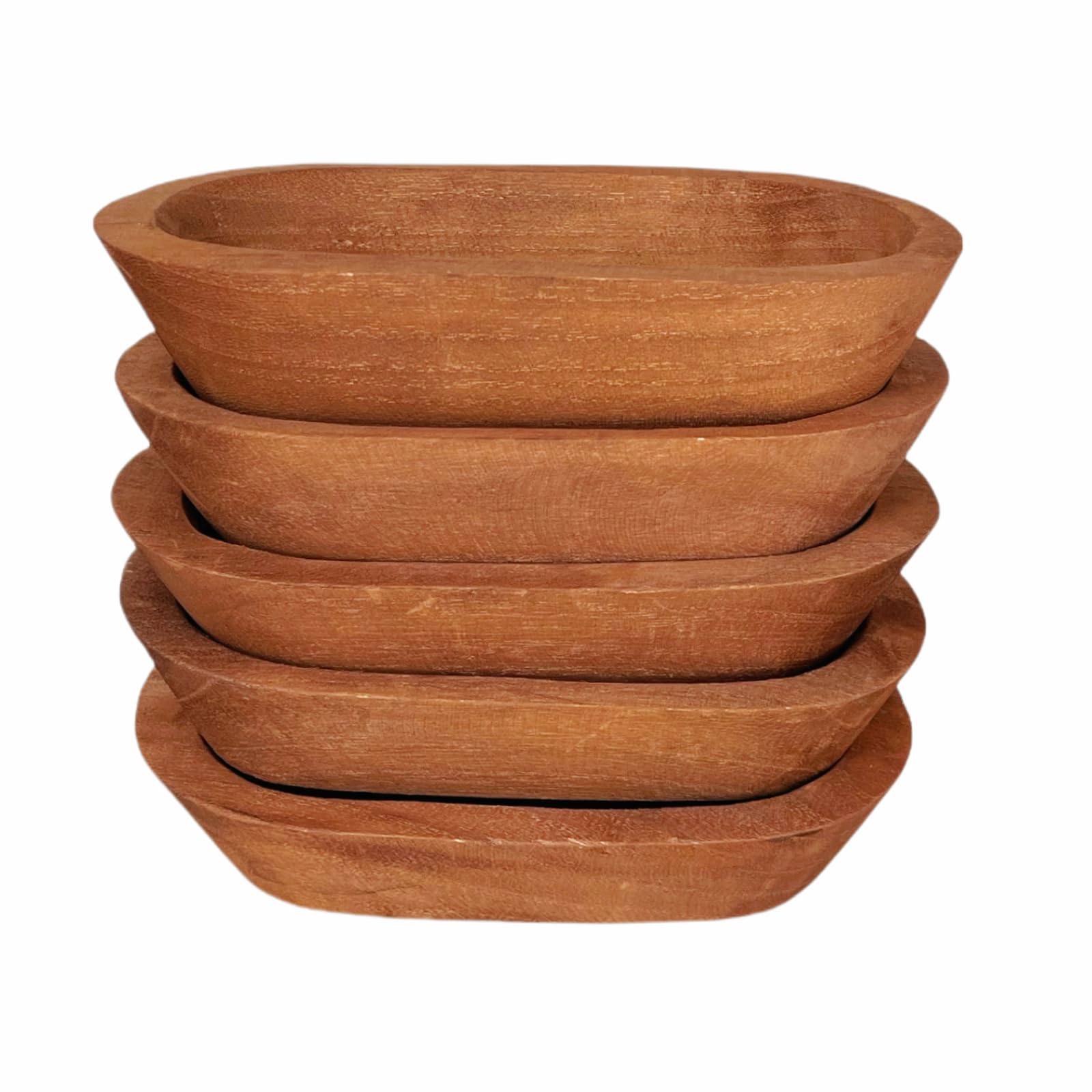 Teigschalen für die Kerzenherstellung, rustikale Holzschale, leichter Kerzenhalter, leere dekorative Schüssel (Dochte im Lieferumfang enthalten), 24,6 cm, 5 Stück