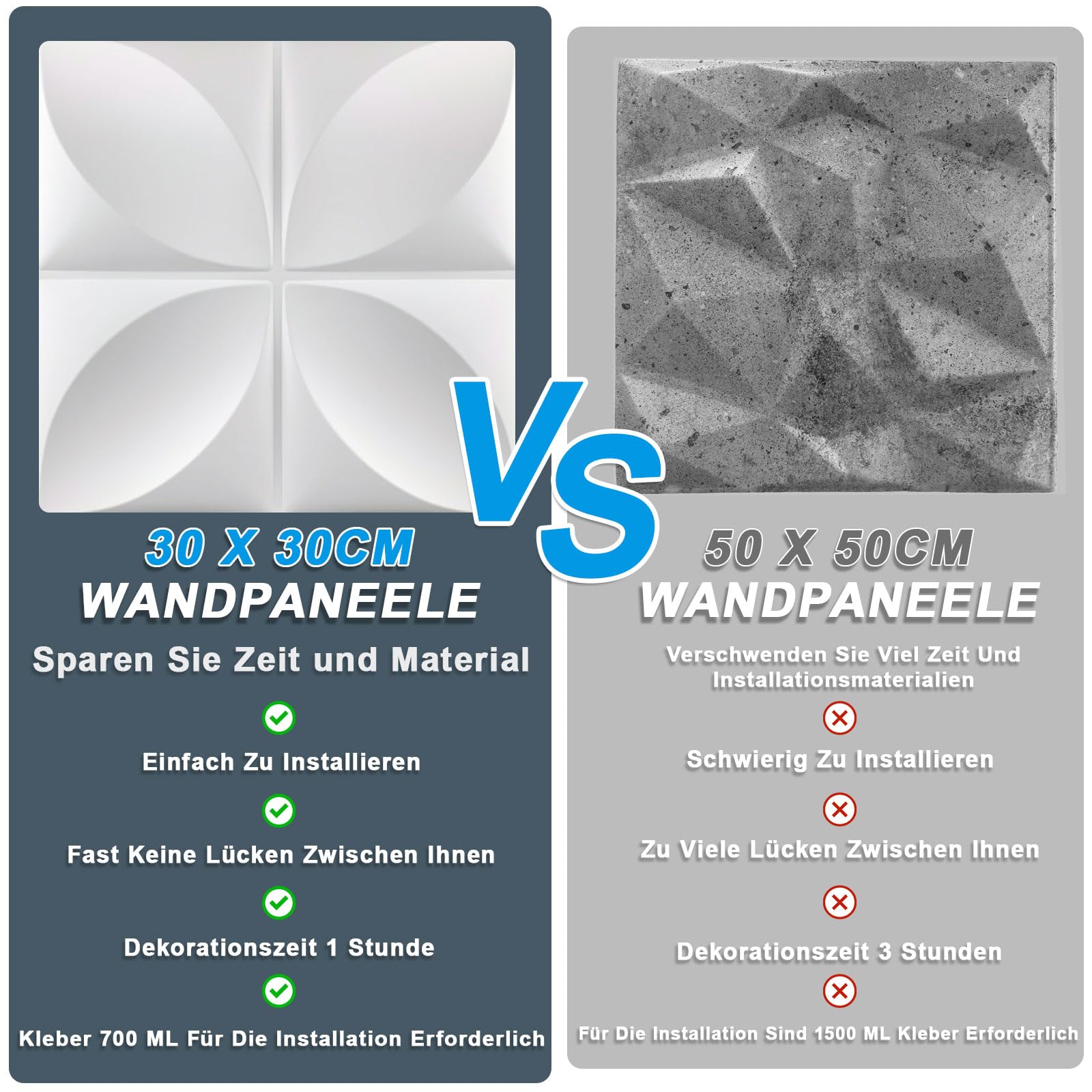 LeapBeast 3D-wandpanelen, 10 stuks, plaatpanelen, polyvinylchloride, 30 x 30 cm, mat wit, duurzaam, niet vervormbaar, waterbestendig, hittebestendig, geurneutraal, pvc-wandplaten, gamingkamer (A
