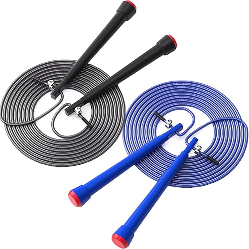 Speed Jump Rope for Fitness - Adjustable Skipping Ropes for Men Women with Lightweight Handles for Endurance Workout, Boxing, Crossfit, MMA, Martial