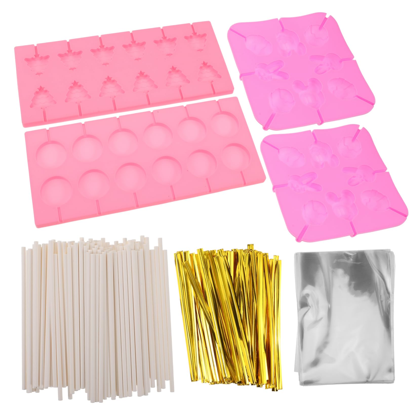 Moules à Sucettes en Chocolat de Noël, Kit Silicone 7 Pièces