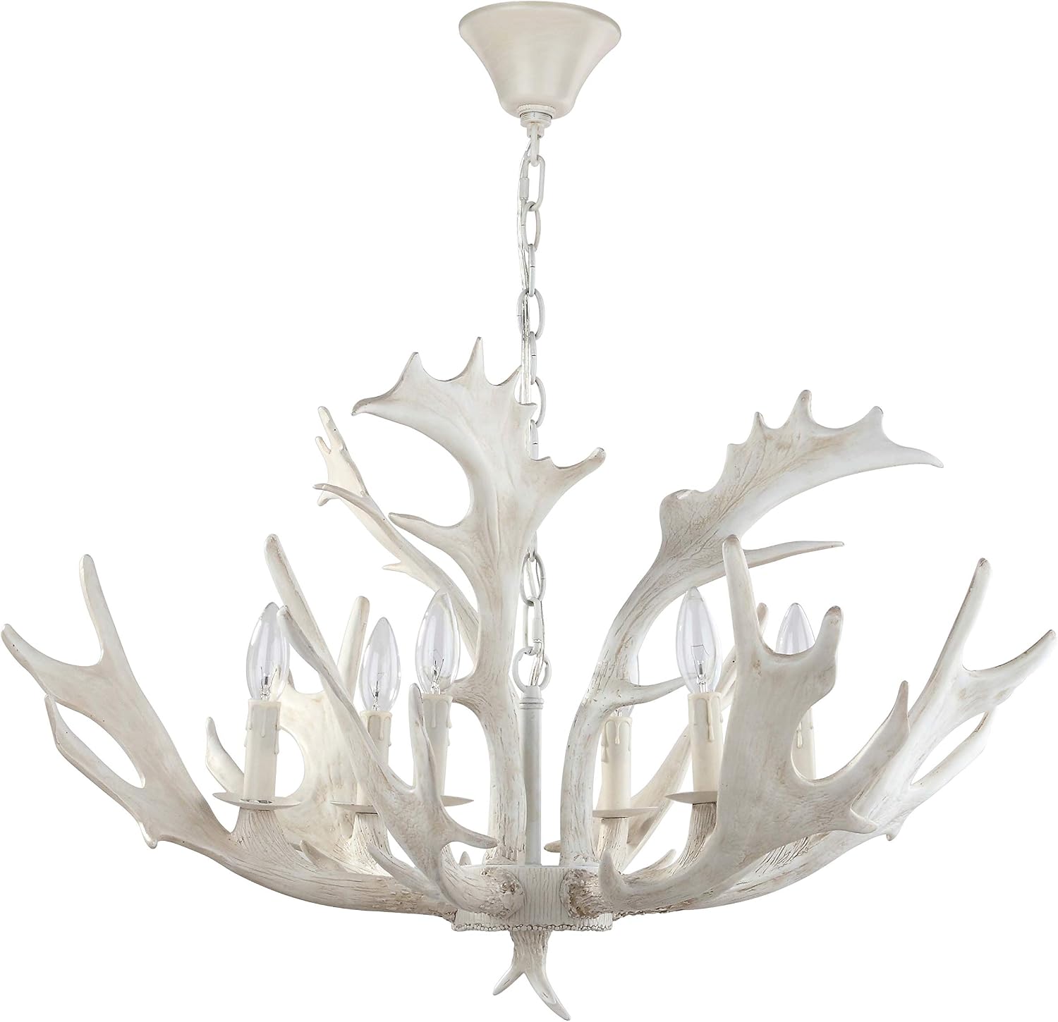 Safavieh Lighting Collection Birch 30" Antler White Chandelier