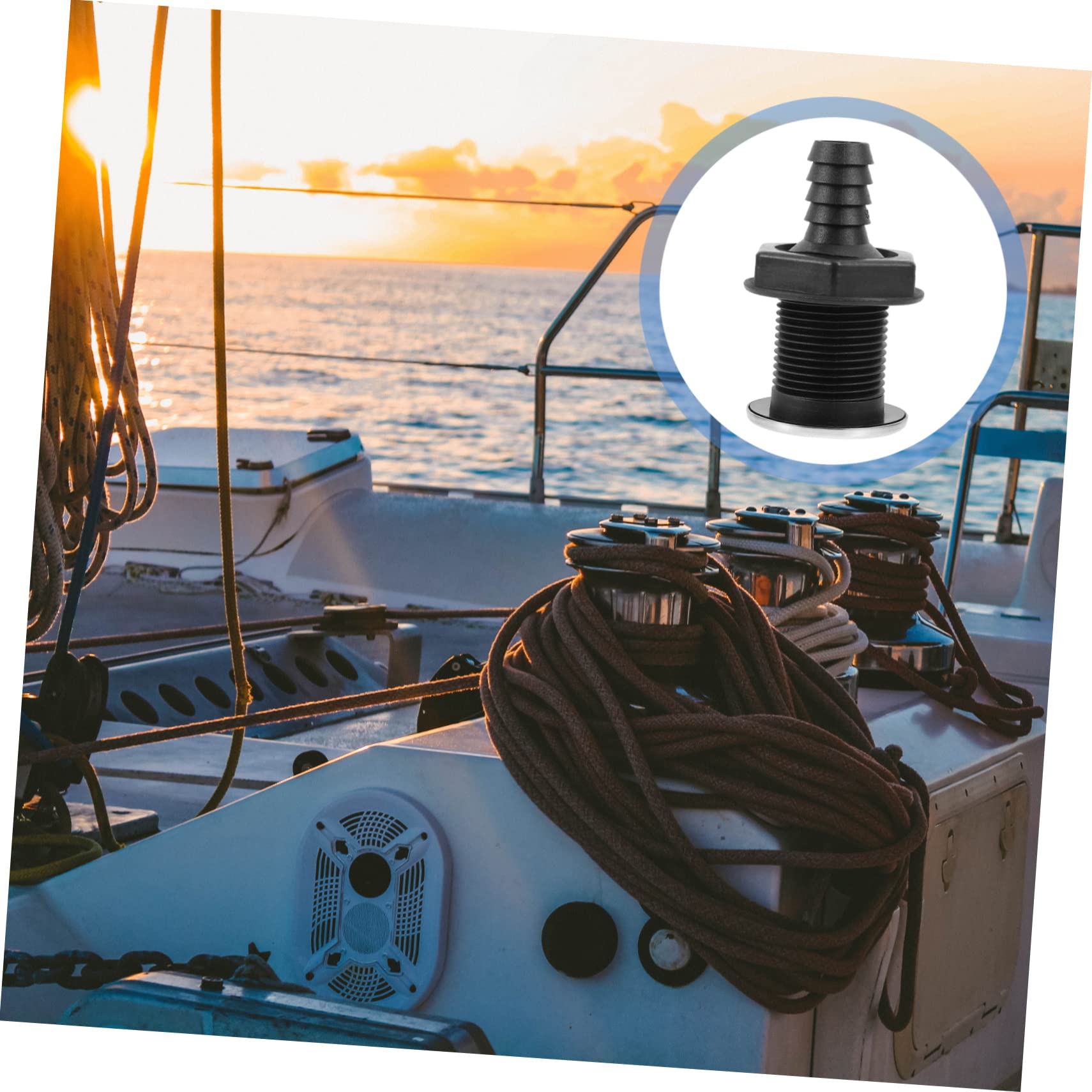 BESPORTBLE 2 Pezzi Scafo Camion Yacht Camper Scarico Mm Attraverso Hardware Durevole Impianto Idraulico Drenante Canoa per Casa Galleggiante Acque Reflue Dimensioni Drenaggio Marino Dritto