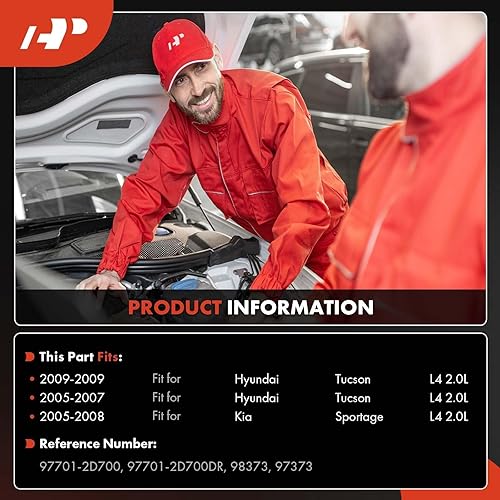 Miniatura 2 de A-Premium Compresor de AC con embrague compatible con Hyundai Tucson 2.0L 2005-2007 2009, Kia Sportage 2.0L 2005-2008, 10PA15C Estilo, 4 ranuras