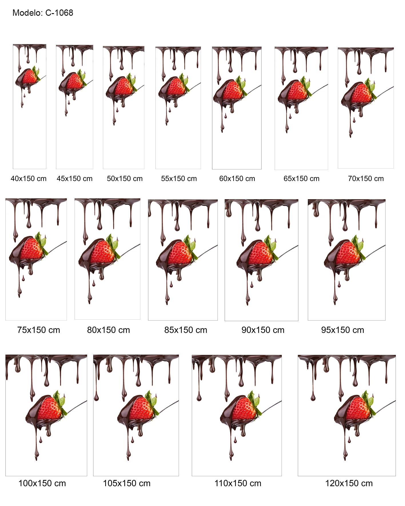 Estoralis | Cuisine | Store Enrouleur | sans Outil Tissu translucide imprimé | C-1068 | 45 x 150 cm. (Largeur/Hauteur) Taille du Tissu 42 x 150 cm. | Stores pour fenêtres et Portes