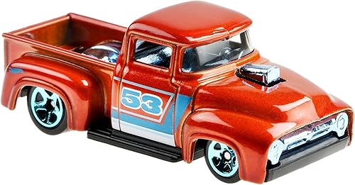 Miniatura 3 de Hot Wheels Vehículo fundido a presión 25 color naranja y azul 53 aniversario personalizado 56