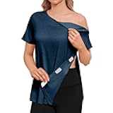 Post Shoulder Surgery Recovery Shirt for Women | Shoulder Zipper & Side Snap Adaptive Top for Mastectomy & Chemo Port Access