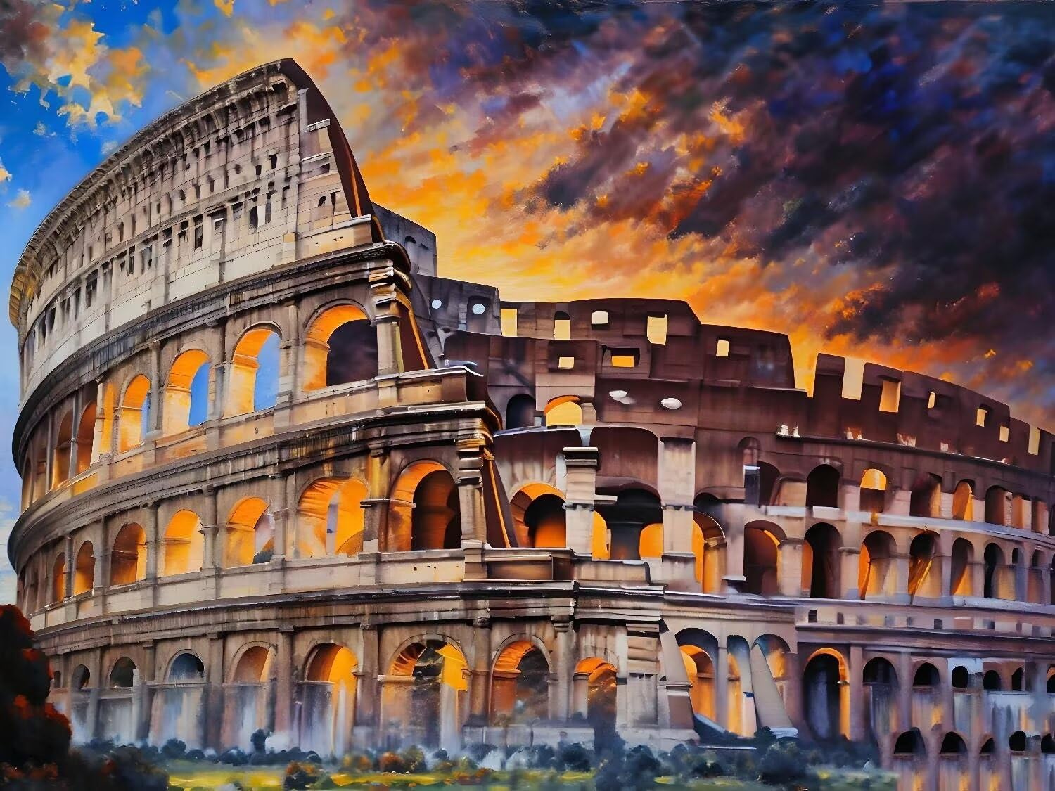 Malen Nach Zahlen Kolosseum 70x95cm - DIY Set Für Erwachsene