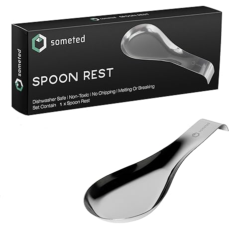 Luxe Stainless Steel Spoon Rest for Kitchen Counter and Stove Top