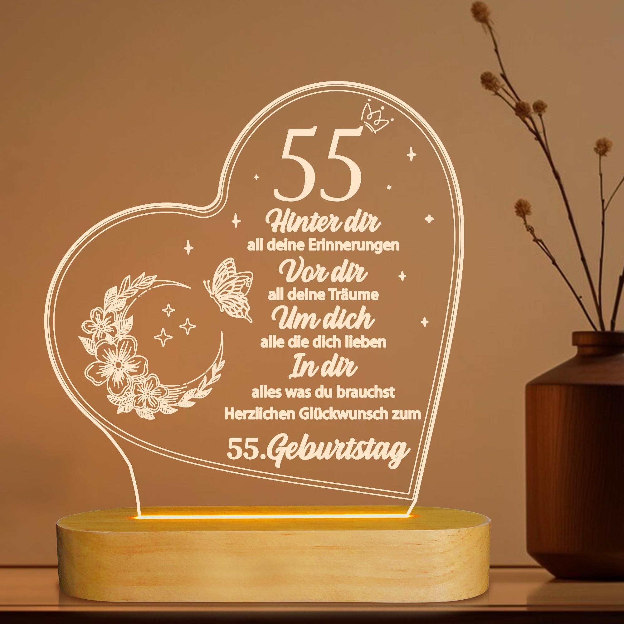 OkiyiD Geburtstag Frau Mann, 55. Geburtstagsgeschenke - Acryl ...