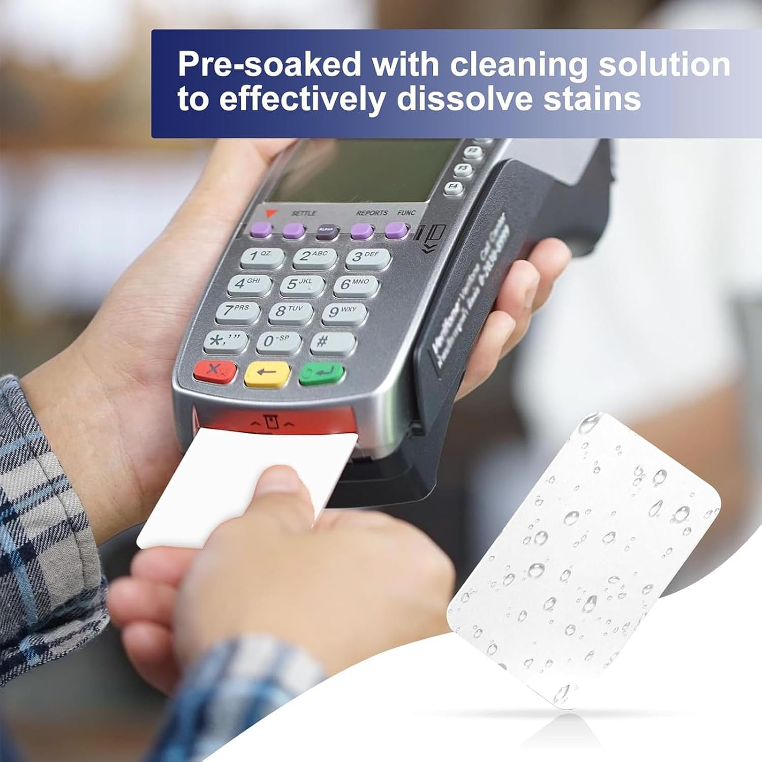 50pcs Credit Card Reader Cleaner POS Swipe Terminal Cleaning Cards for ATM Machines Card Printers