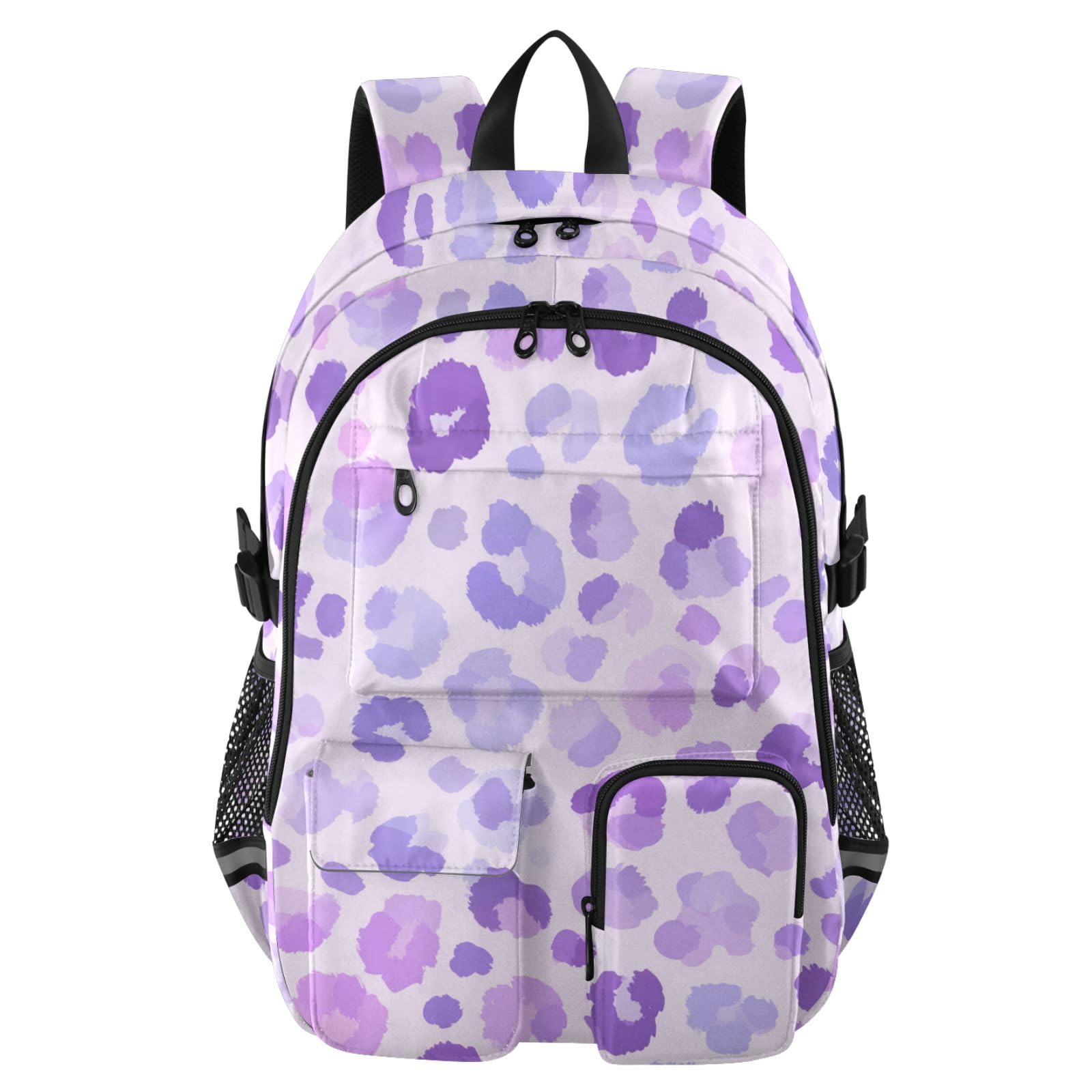 Mochila de viaje morada para laptop de 17.5 pulgadas con lunares 8
