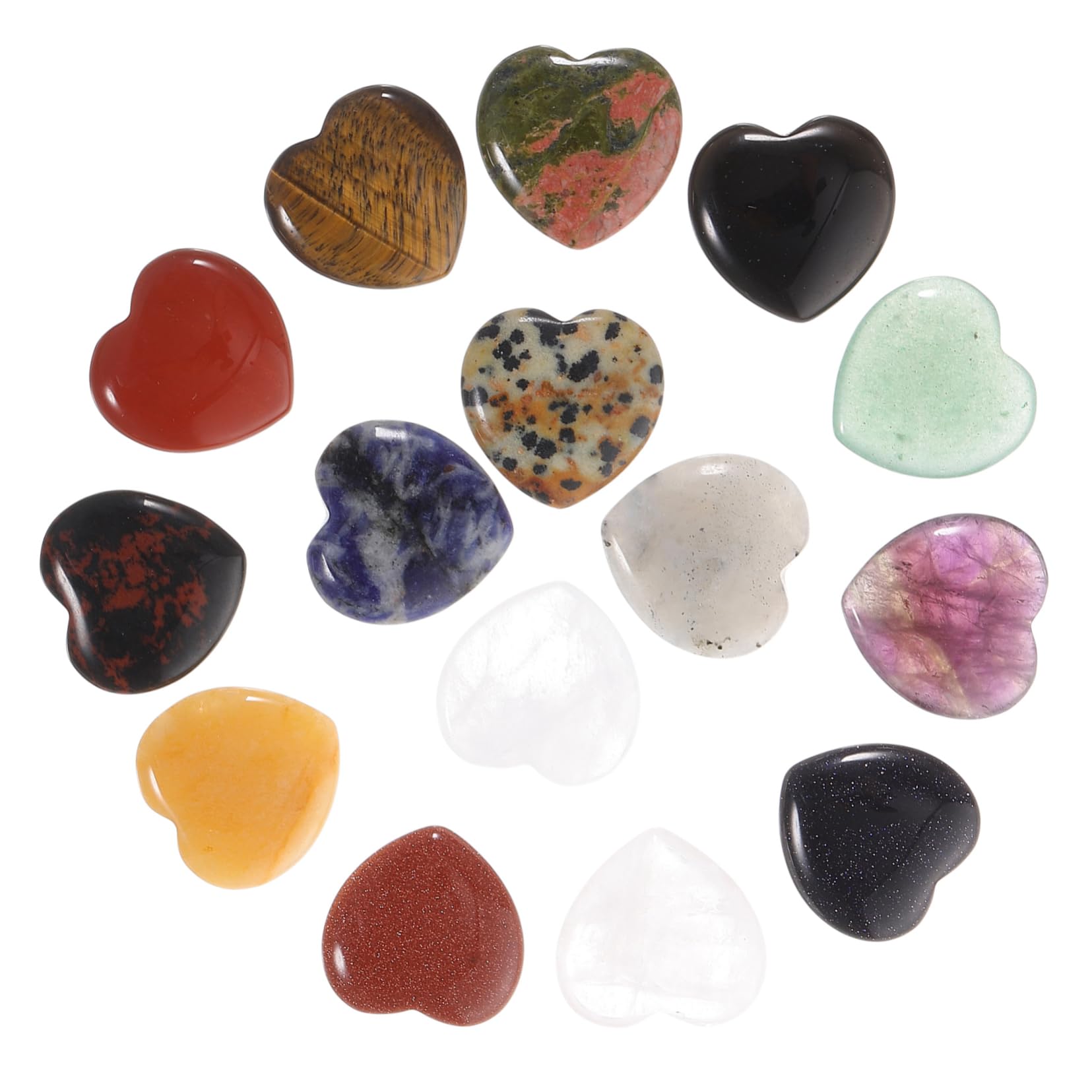 NOLITOY 15pcs Stone Love Heart Stone Heart Shaped Stones Decor for Table Crystals Crystal Decoration Tablescape Decor Office Decor Decorative Stones Bulk Natural