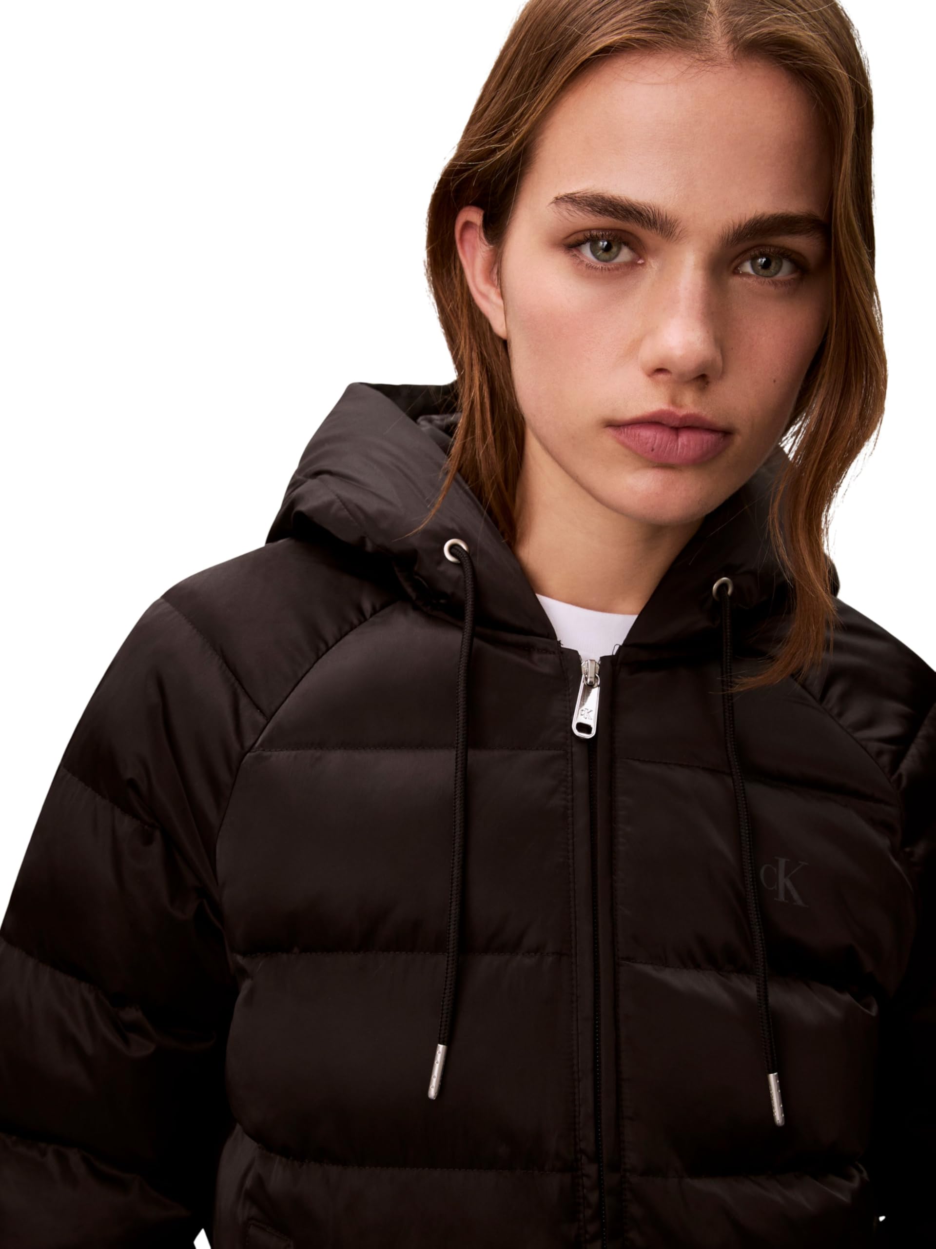 Calvin Klein Satin Lightweight Short Logo Puf Lv047e509g Chaquetas Mujer