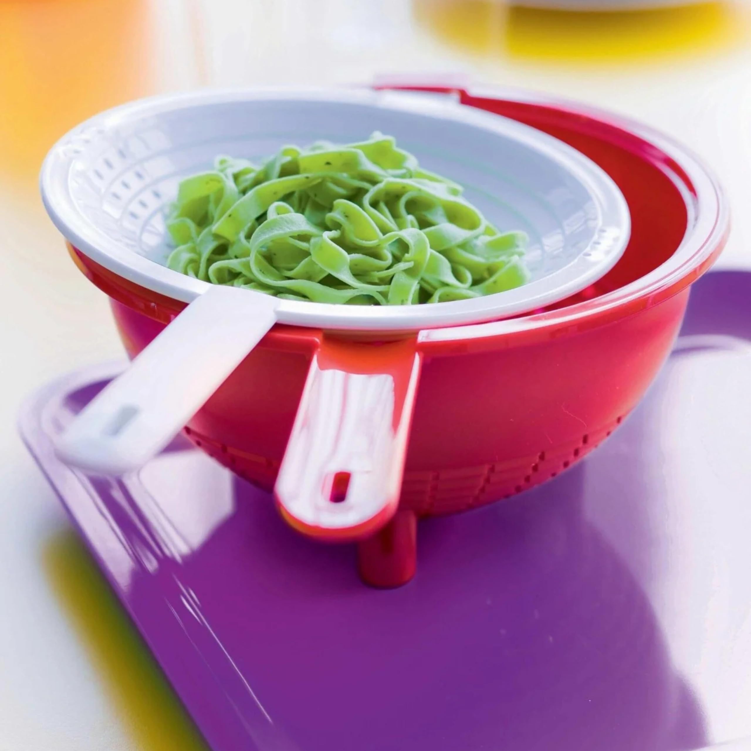 Tupperware Doppelsieb in Rot und Weiß