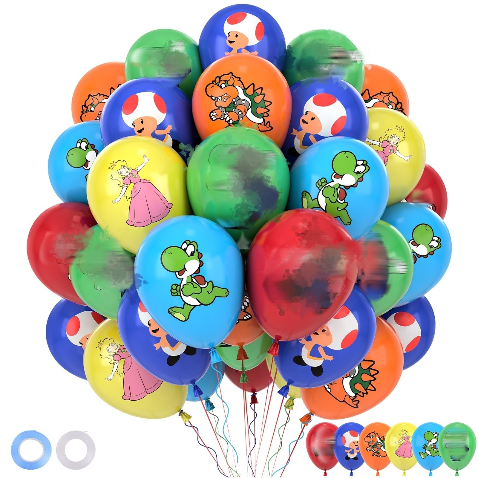 24PCS Super Birthday Balloons Birthday Party Decorations, 12 in Colour Latex Balloons, Theme Party Latex Balloons for Kids Boys Girls Birthday Party