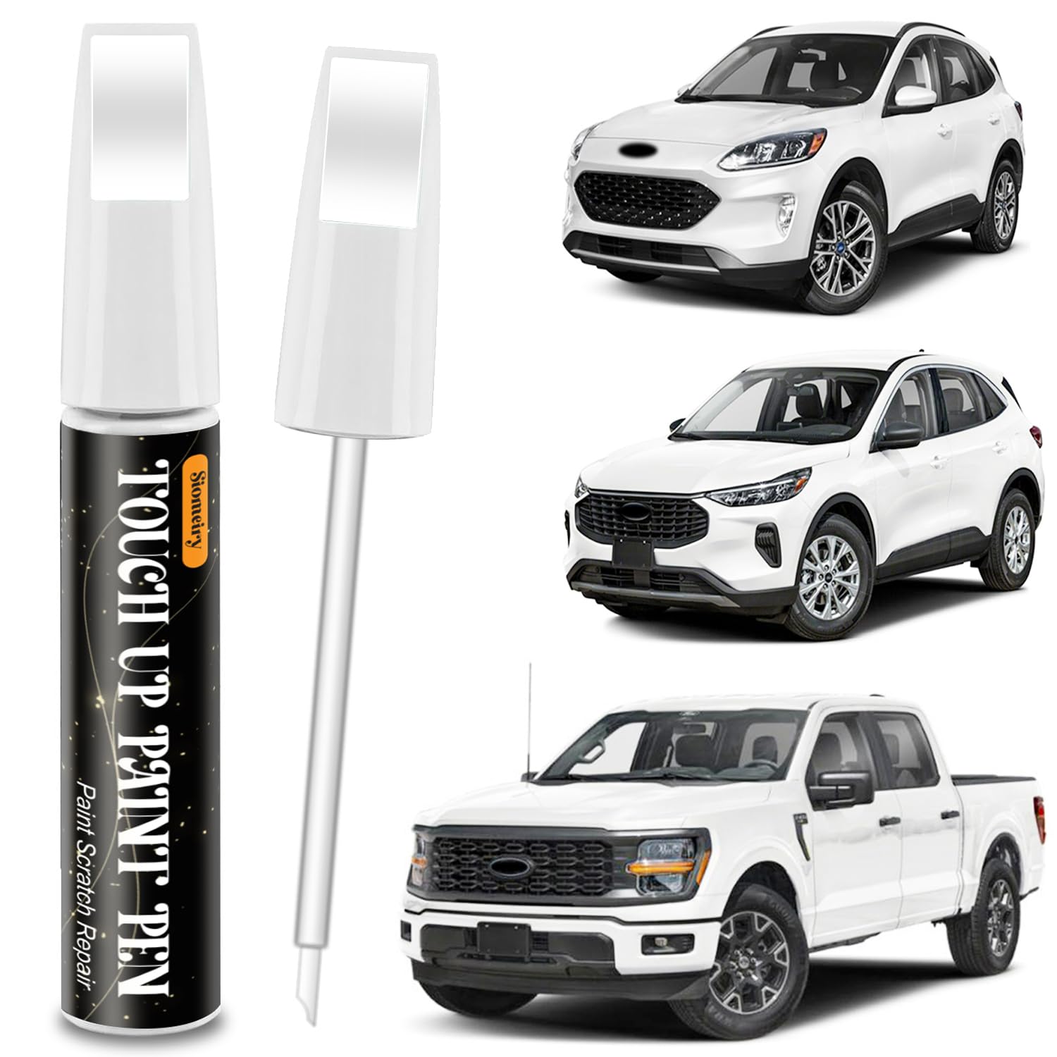 Oxford White YZ/Z1/M6887 Compatible with Ford 2-in-1 Touch Up Paint Pen Ultimate Car Scratch Repair Kit,Quick Fix Rust-Resistant and Long-Lasting Paint Scratch Remover