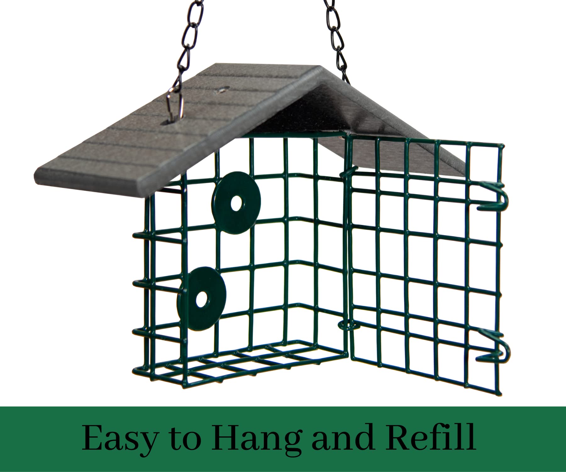 JCs Wildlife Single Suet Käfig Vogelfutterhaus mit Poly-Holzdach - hält Suet, - Bild 19 von 24