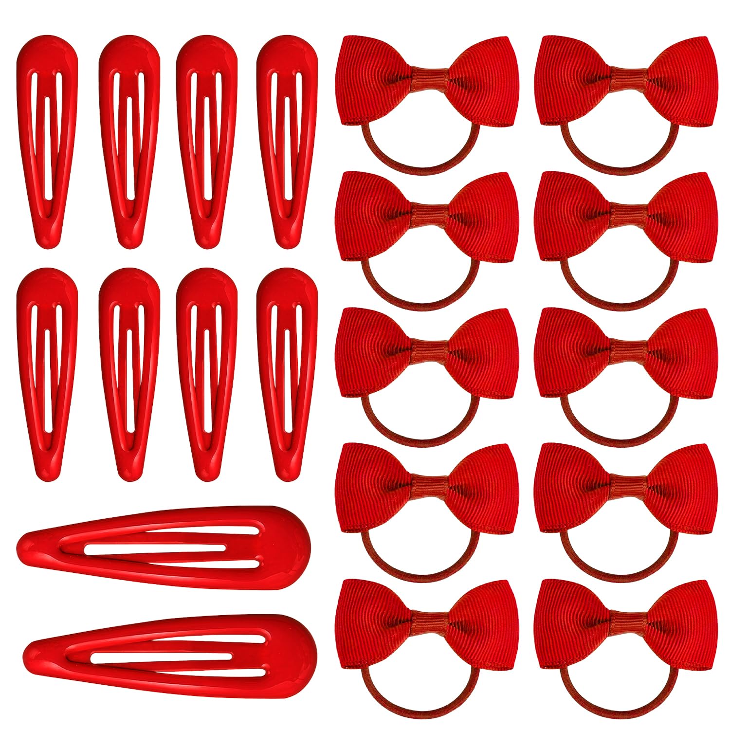 Set aus 20 roten Haaraccessoires, Baby-Haarbänder mit Schlei