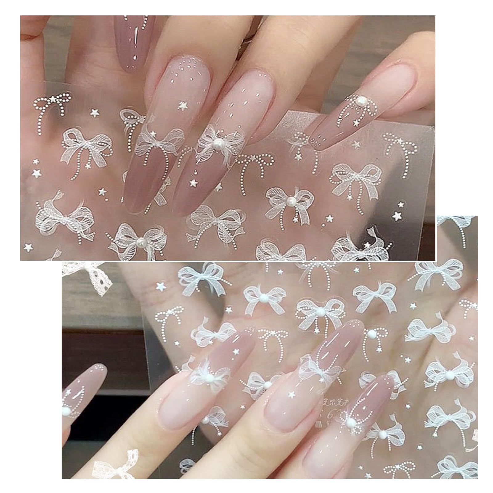 ネイルステッカー 白いパール ネイルシール 白い花 透ける ネイルステッカー フラワーシール