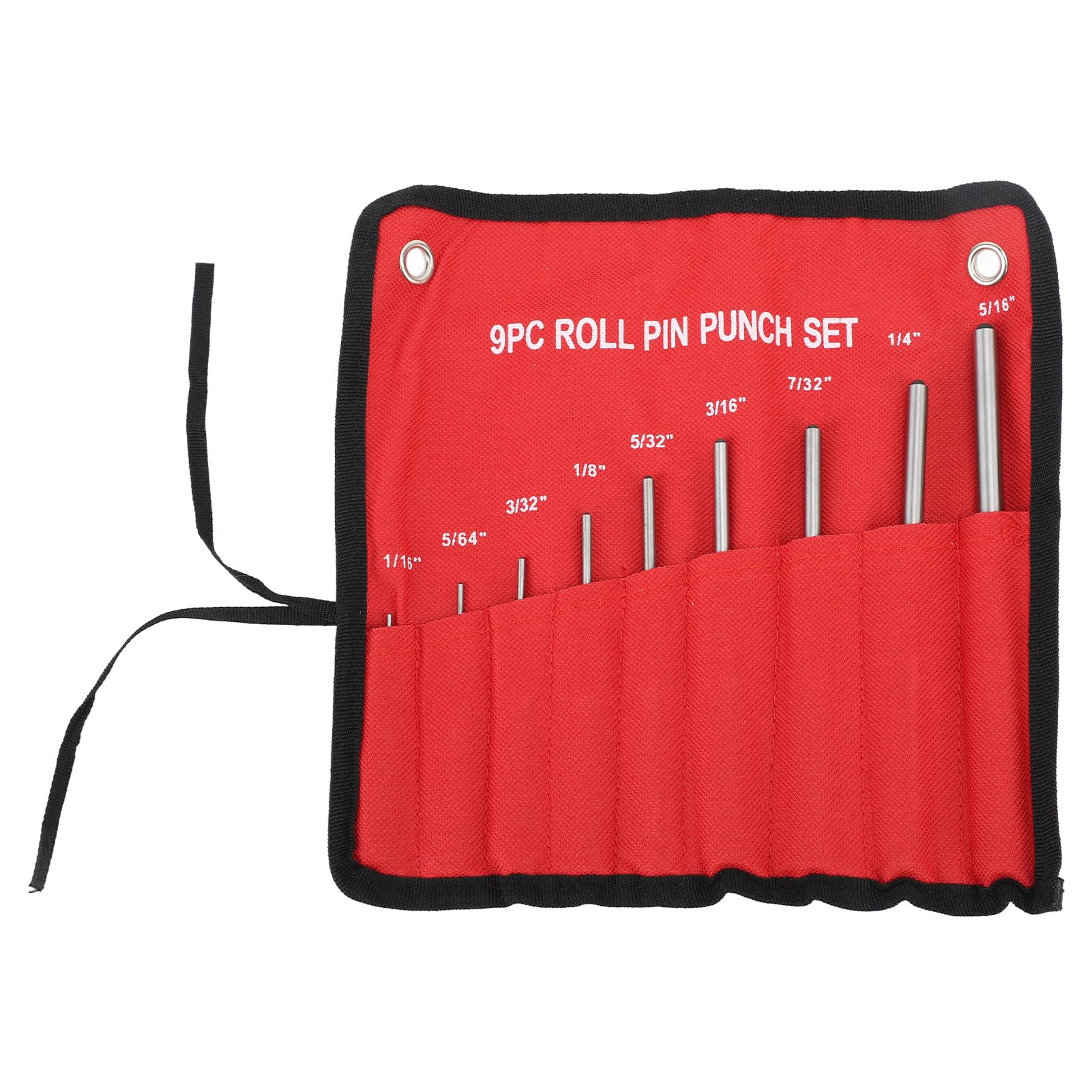 9pcs Roll Pin Punch Set Hardened Steel Jewelry Repair Tool Storage Pouch Watch Craft