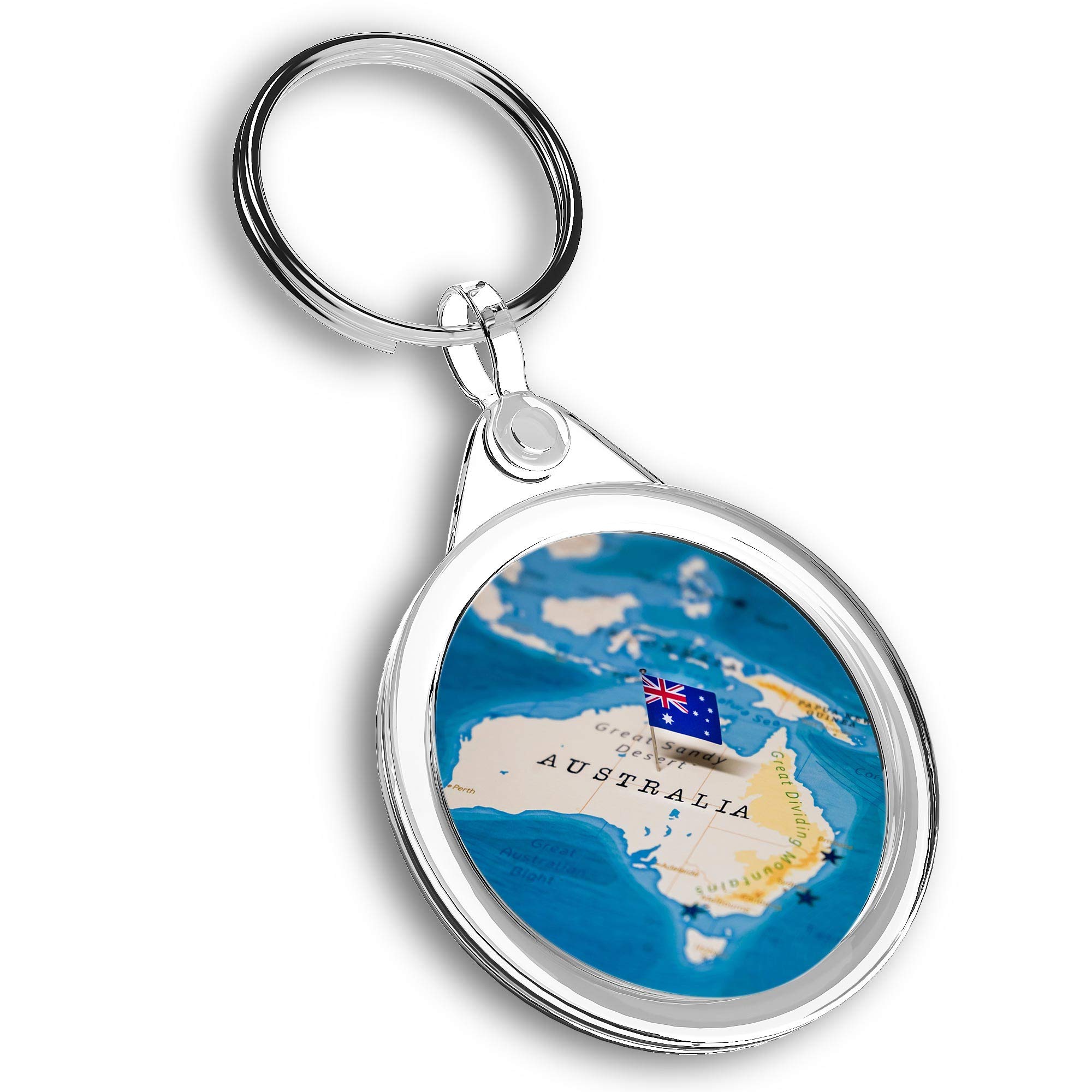 Destination Vinyl ltd 1 x Photo Keyring - Australia World Map Flag |Keychain|Keyring|Charm| #44172