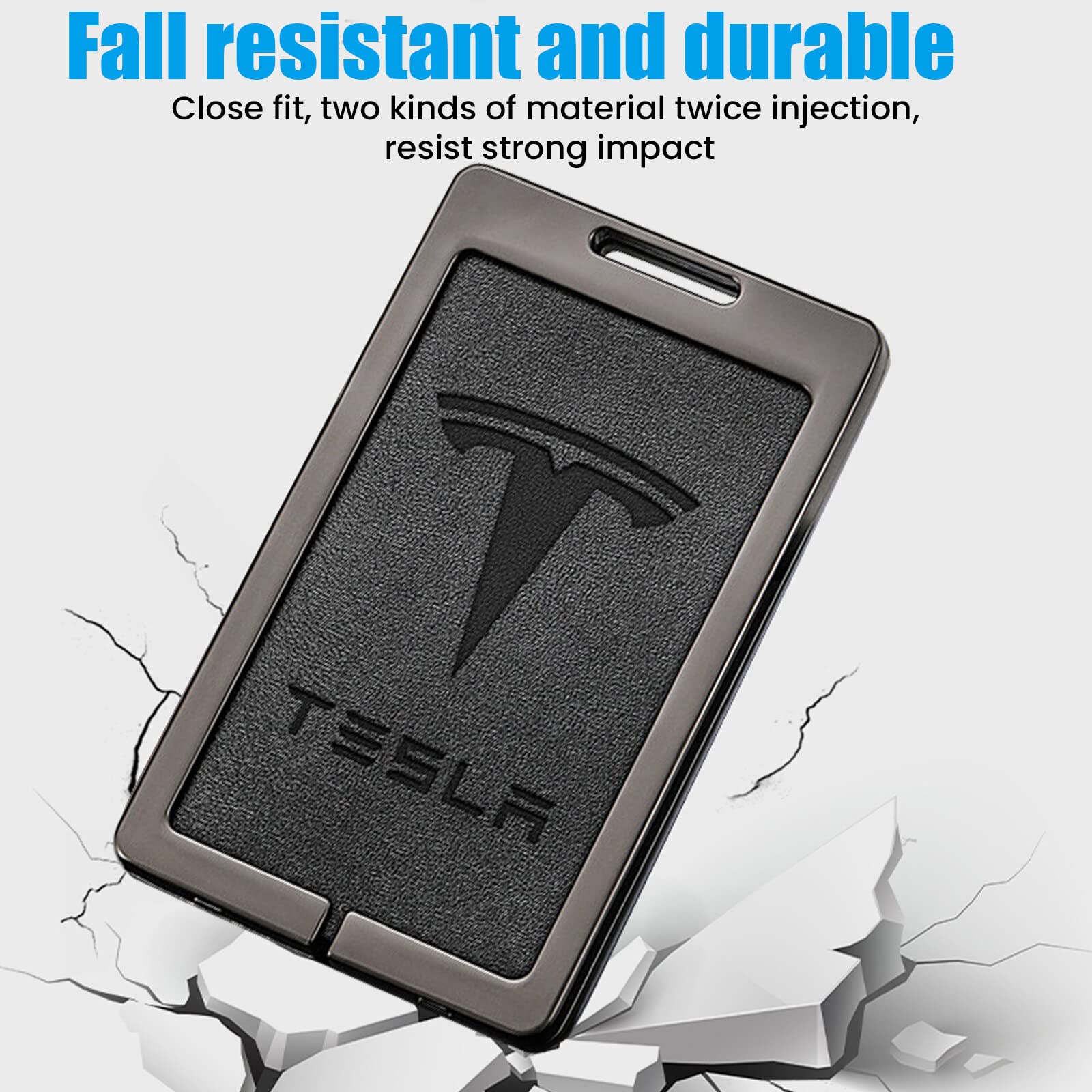 Aicharynic Silikonowy uchwyt na klucze do Tesla Model 3, model Y, uchwyt na karty, akcesoria Tesla, czarny, czarny, /