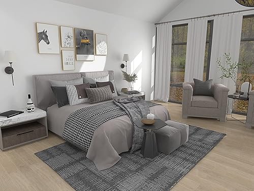 Miniatura 5 de Juego de 2 lámparas de pared con pantalla de tela, funciona con pilas, sin cables, lámpara de pared con control remoto y bombillas regulables, para