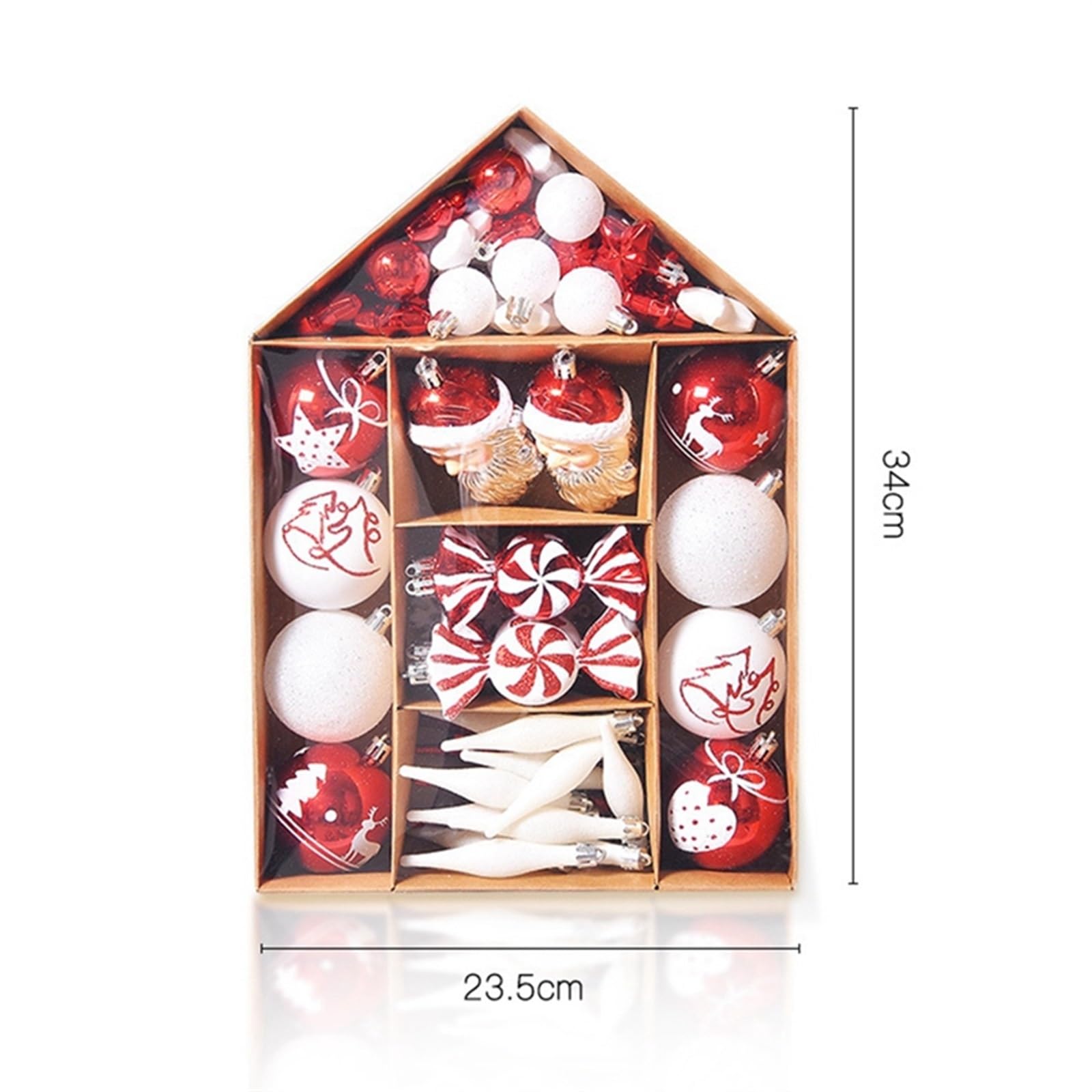 INEOUT 70 Uds. Bola De Adorno De Navidad Árbol De Navidad Galvanoplastia Bola De Plástico Adorno Pintado Estrella Superior del Árbol