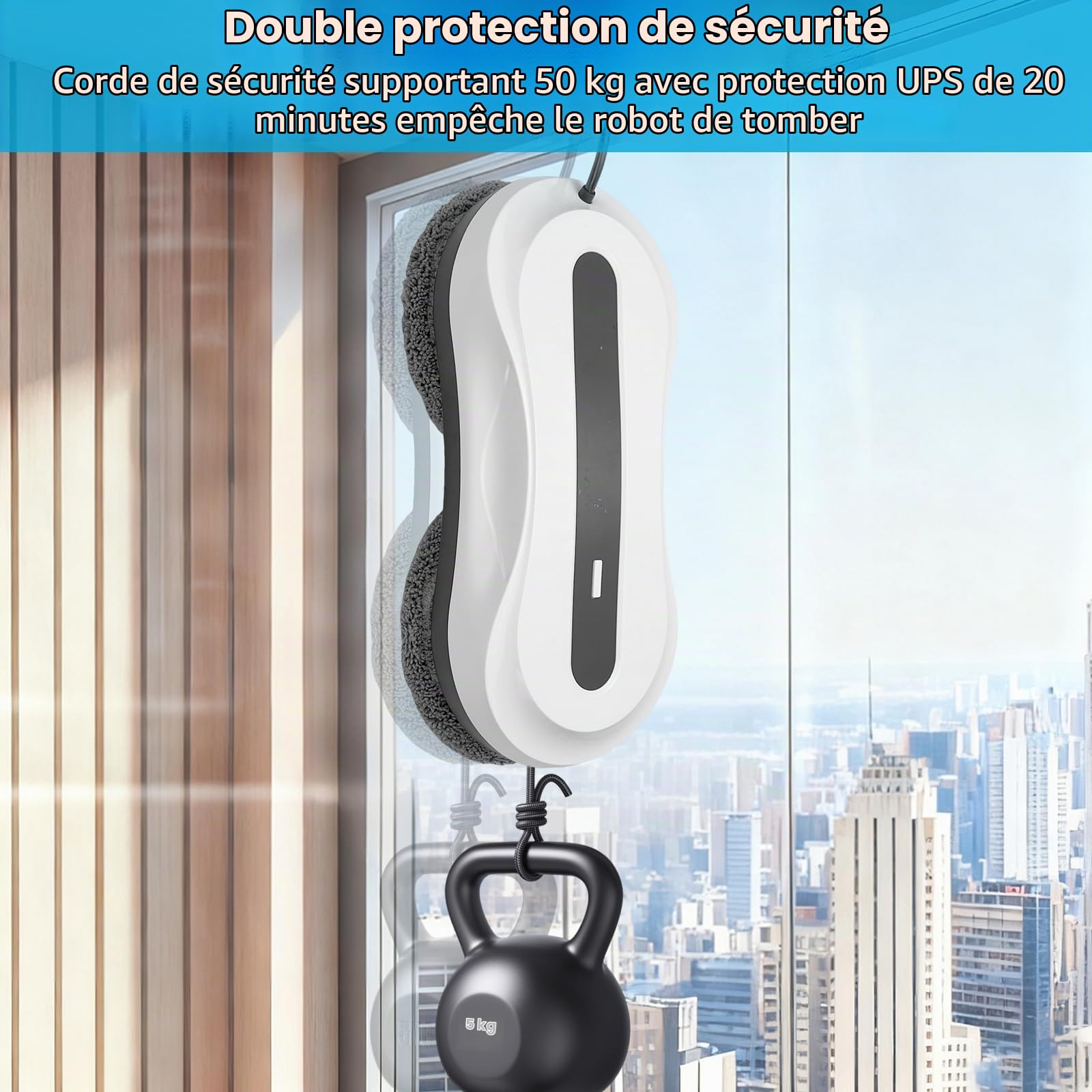 Robot Nettoyeur Vitres,avec Double Pulvérisation D'eau Automatique