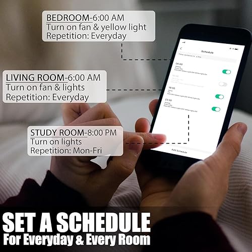 Miniatura 6 de CEME Ventilador de techo inteligente de 56 pulgadas con luces, perfil bajo con 10 velocidades, motor de CC silencioso, ventilador de techo moderno