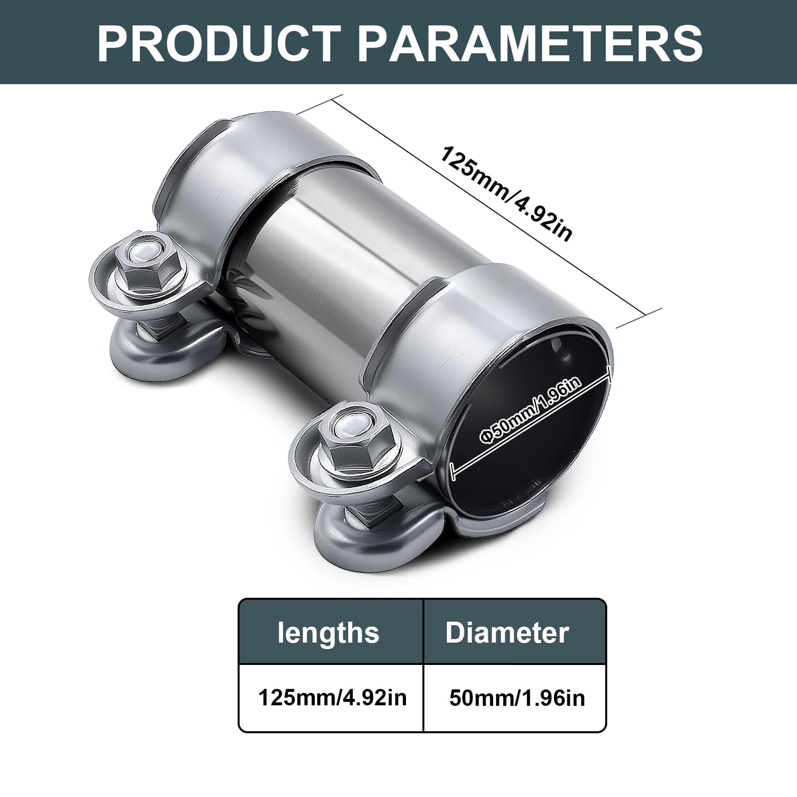 Yolzhxe Auspuffschelle Edelstahl 50mm - Doppelschelle Für Auto & Motorrad