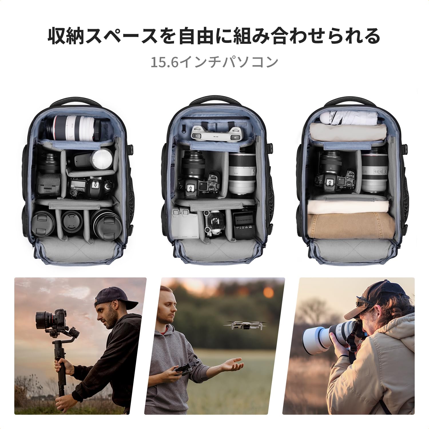 Amazon.co.jp: K＆F Concept カメラバック カメラリュック リュック