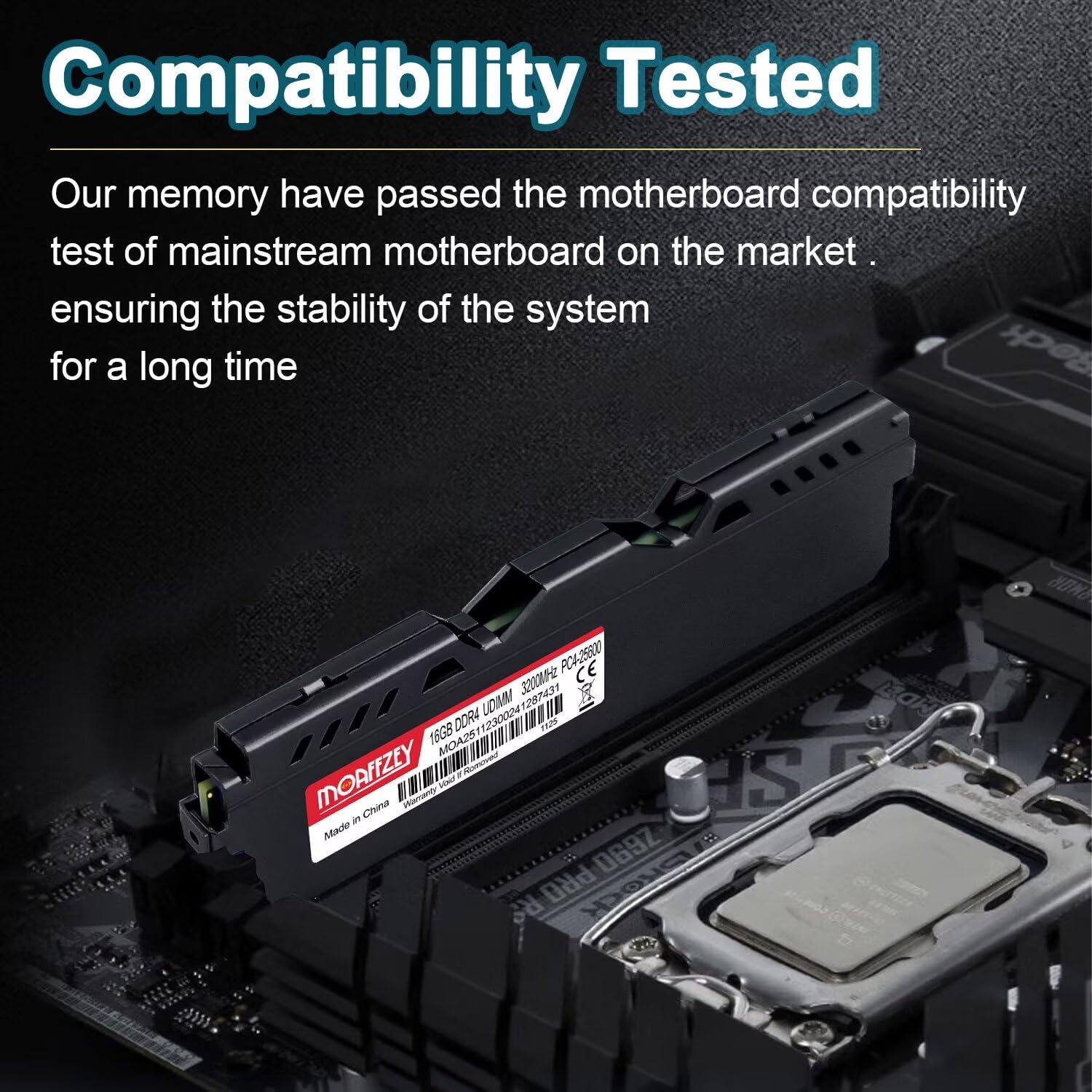 Moaffzey DDR4 RAM 16GB 3200MHz Desktop RAM PC4-25600 UDIMM