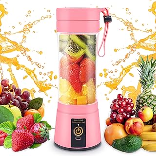 Morofme Portable Blender Personal Size Blender Smoothies and Shakes 380 ml Mini Blender Juicer Cup USB Rechargeable Handheld Small Blender Bottles Fruit Mixer for Home Travel Sport Office Gym Camping