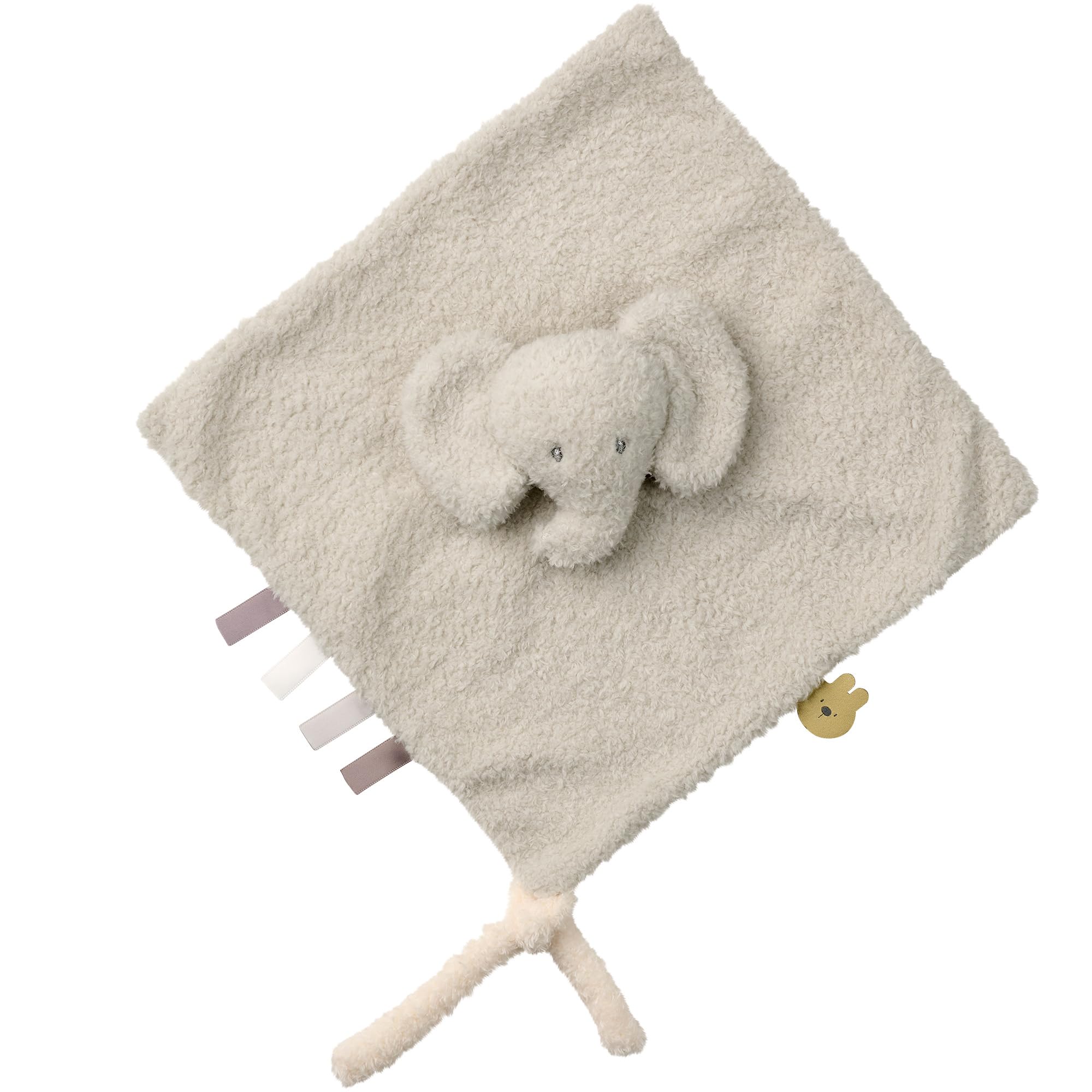 Nattou DouDou Comforter, Soft Cuddly Teddy Fabric, Baby and Infant Plush, Has Soother Attachment, Grey Elephant