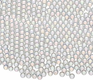 CoCud 虹色ガラスビーズ(2.5-3.0mm 20g 穴なし 極小丸型 透明水滴ビーズ)- 用途:レジン ネイルアート ドールハウスバスタブ用 2個入り