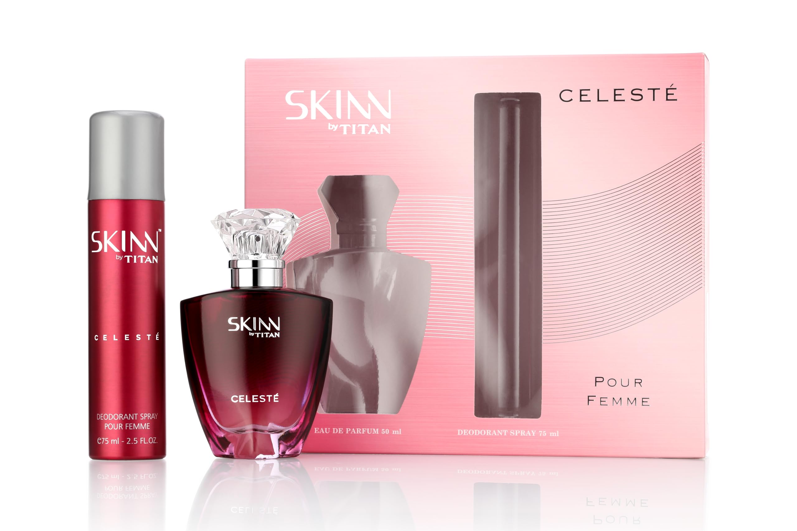 Skinn by Titan | Celeste EDP & Deo Gift Pack for Women (50ml + 75ml) | Perfume For Woman| Gift Set For Women |Long Lasting Fragrances | Floral & Fruity-picture-29
