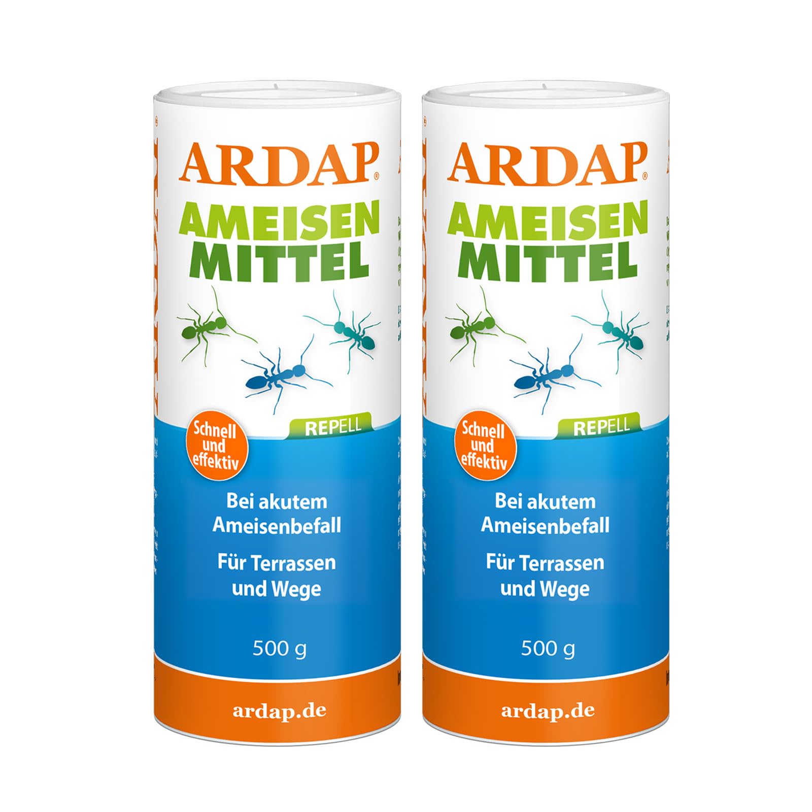 ARDAP Repell Ameisenmittel 2 x 500g - Ameisenpulver - Ameisenstreumittel - Mittel gegen Ameisen - Ameisenpulver zum Streuen draußen - Ameisenmittel für draußen -Wirkt effektiv bei akutem Befall (PT19)