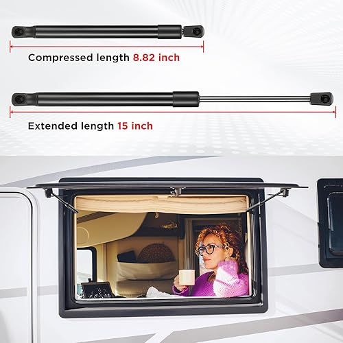 Miniatura 2 de BDFHYK ML3385 - Amortiguadores de gas de 15 pulgadas, 400 N90 libras, soporte de elevación para Leer Camper, cubierta trasera, tapa de recogida,