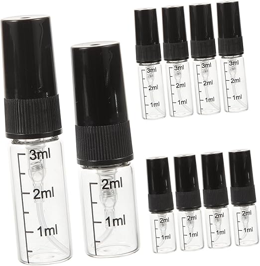 Ipetboom Frascos de Perfume Recargables 10 Piezas Botellas de Vidrio Portátiles Mini Frascos de Viaje Atomizador para Mujeres Dise√±o Compacto para Sellado Hermético