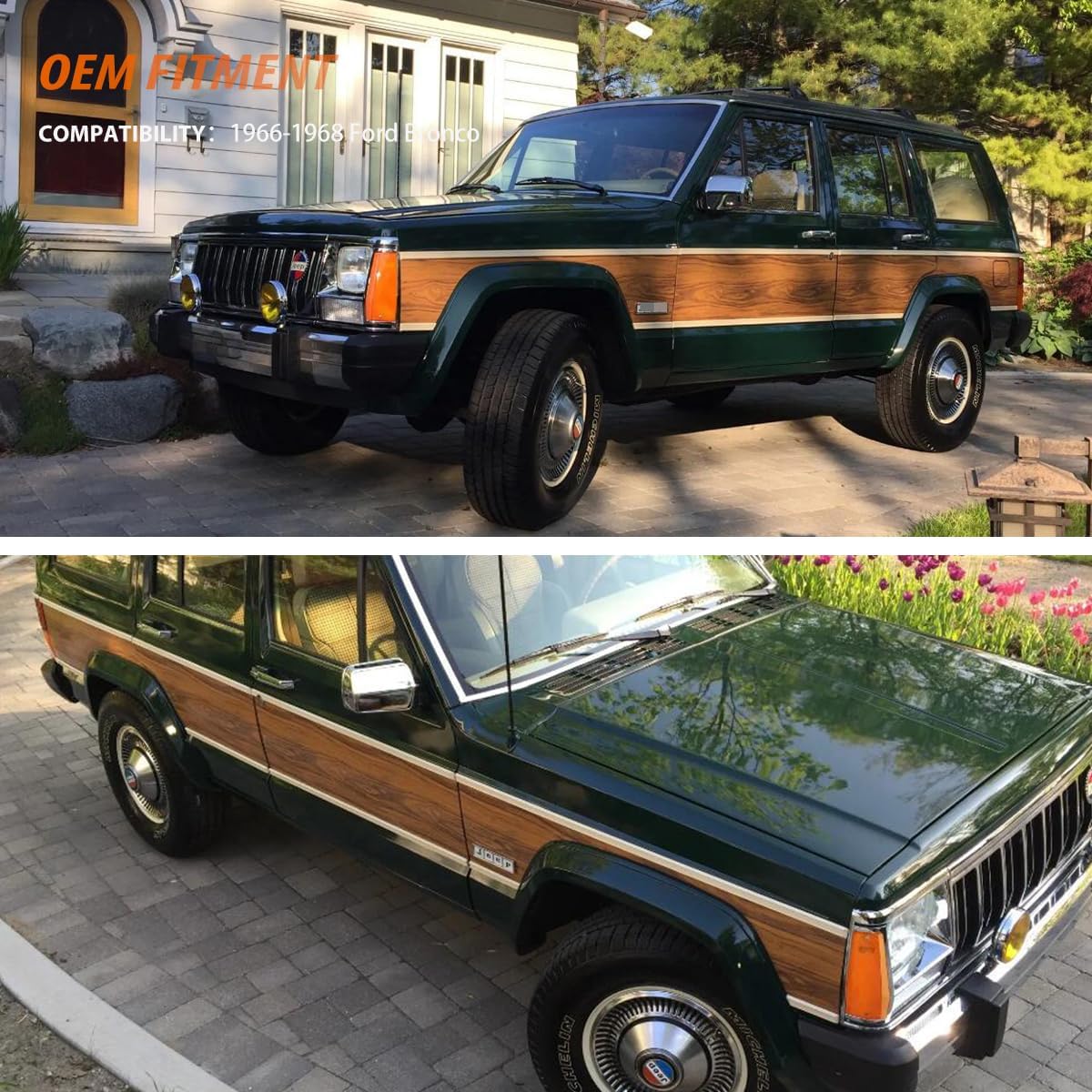 ADIIL Front Bumper Side Marker Light Housings Kit Amber Lens for 84-96 Jeep Cherokee 86-92 Comanche 84-90 Wagoneer