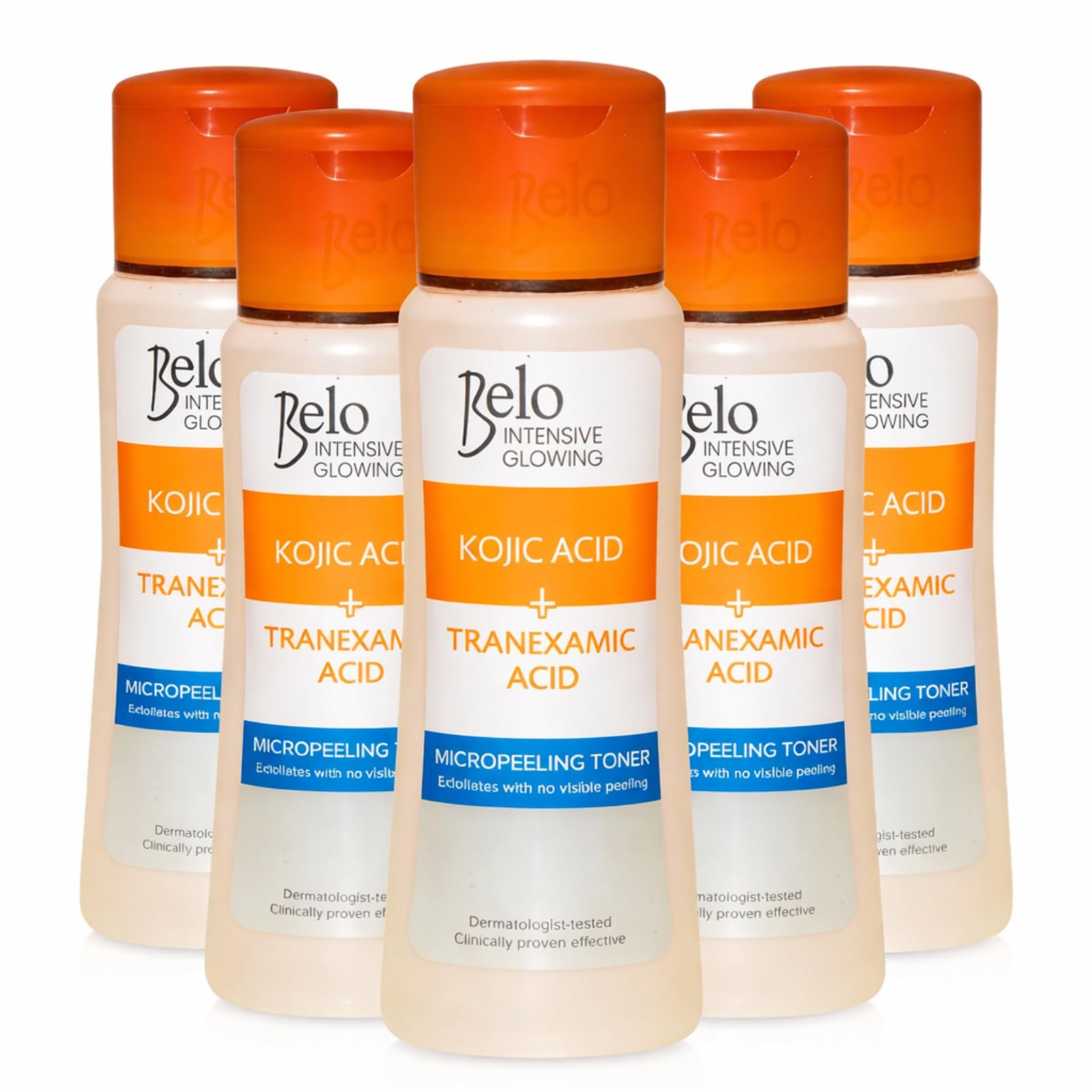 Belo Essentials Intensive Toner with Tranexamic Acid, Helps Improve Skin Clarity, Gently Exfoliates, Removes Impurities, Cleanses Pores, Brightens Dull Skin, Refreshing Daily Toner - 60ml x 5 Bots