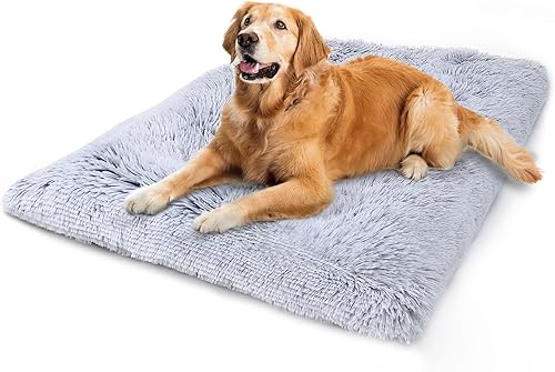 Miniatura 9 de Vonabem Cama para perro, extragrande, camas suaves de felpa para perros XL, almohadilla de jaula, lavable, 41 pulgadas de largo x 27 pulgadas