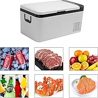 Vista 7 de Refrigerador portátil para automóvil, 12/24 V CC y 110-240 V CA (-4 °F ~ 68 °F) 18 L/19 cuartos de galón, mini refrigerador para RV, furgoneta