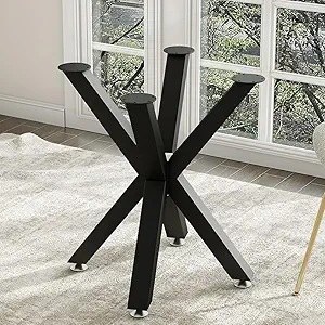 Table Base 28 Inch,Heavy Duty Pedestal Metal Dining Table Base for Glass, Marble, and Wood Tops, Furniture Legs for Home,Kitchen,Office(Black)